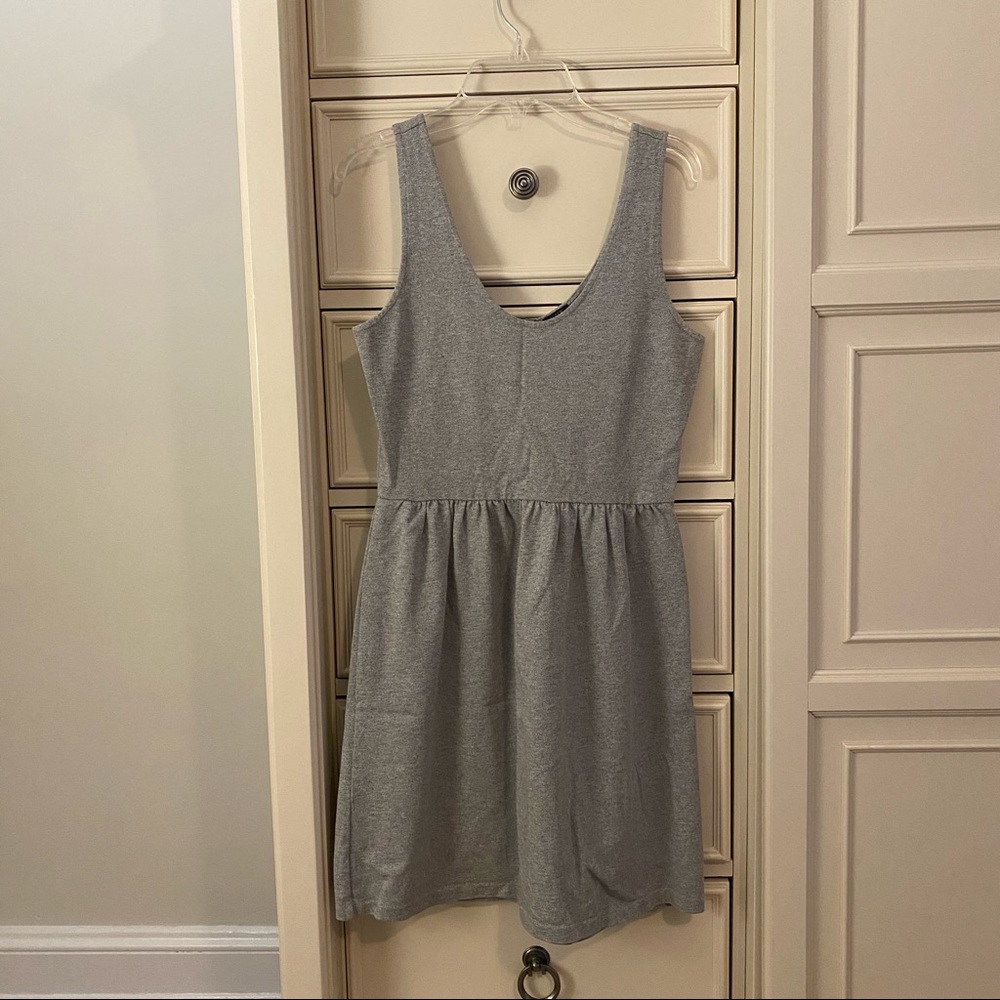 J.CREW GRAY BUTTON BACK TANK SUNDRESS SIZE XS